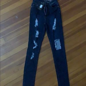 High waist dark wash fashion nova jeans